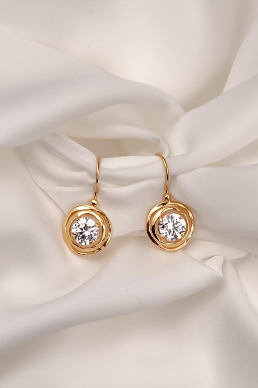 Gold-Plated Round Earrings