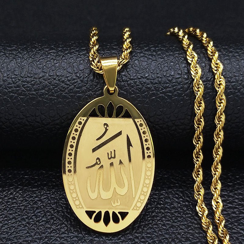 Allah Crystal Stainless Steel Necklace - Hidjabaya