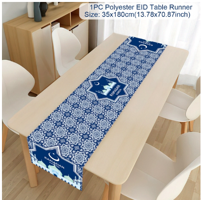 Eid Mubarak and Ramadan Mubarak Tablecloth/Table Runner