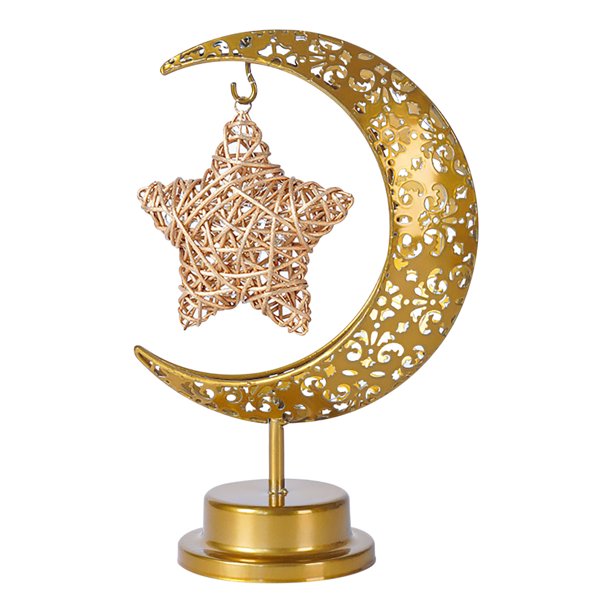 Goldtone Moon & Star LED Table Lamp