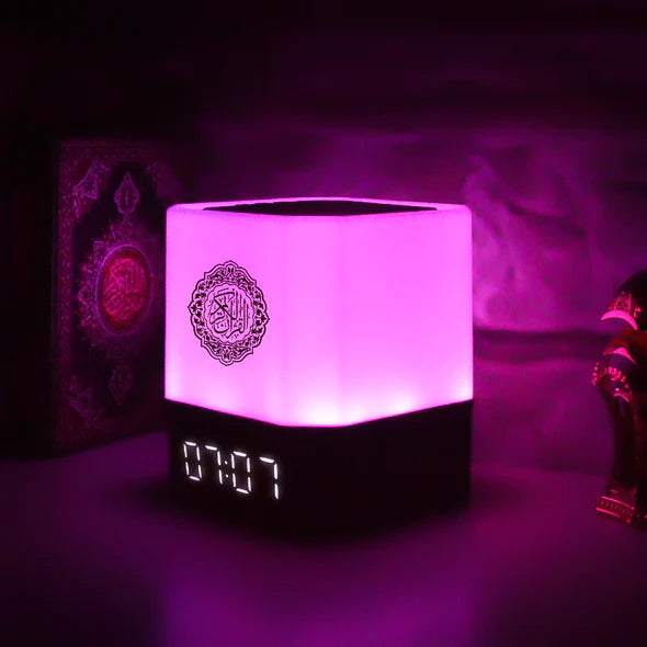 Quran Speaker With APP Control Azan Time, Touch Lamp Digital Alquran Player Night Light Rechargeable Bedside Outdoor Desk Table Lamp