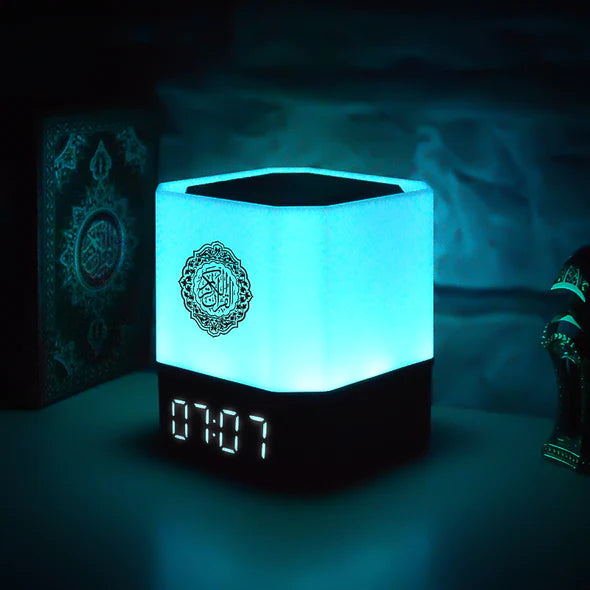 Quran Speaker With APP Control Azan Time, Touch Lamp Digital Alquran Player Night Light Rechargeable Bedside Outdoor Desk Table Lamp