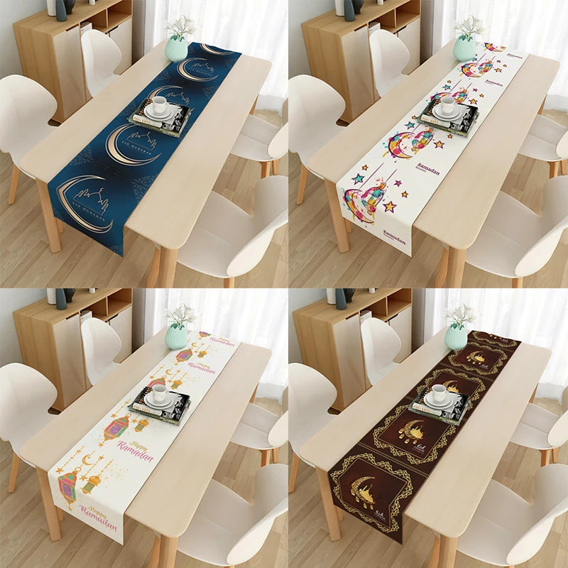 Eid Mubarak and Ramadan Mubarak Tablecloth/Table Runner